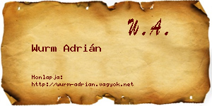 Wurm Adrián névjegykártya
